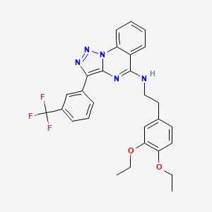 molecular formula C28H26F3N5O2 B2855462 N-[2-(3,4-DIETHOXYPHENYL)ETHYL]-3-[3-(TRIFLUOROMETHYL)PHENYL]-[1,2,3]TRIAZOLO[1,5-A]QUINAZOLIN-5-AMINE CAS No. 866845-74-1