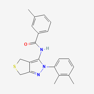 molecular formula C21H21N3OS B2855463 N-[2-(2,3-dimethylphenyl)-2H,4H,6H-thieno[3,4-c]pyrazol-3-yl]-3-methylbenzamide CAS No. 450343-86-9