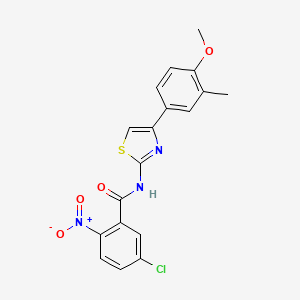 5-chloro-N-[4-(4-methoxy-3-methylphenyl)-1,3-thiazol-2-yl]-2-nitrobenzamide