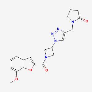 1-((1-(1-(7-methoxybenzofuran-2-carbonyl)azetidin-3-yl)-1H-1,2,3-triazol-4-yl)methyl)pyrrolidin-2-one