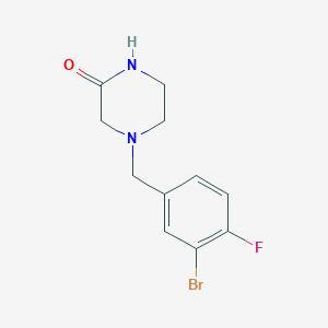 molecular formula C11H12BrFN2O B2855512 4-(3-Bromo-4-fluorobenzyl)piperazin-2-one CAS No. 1250405-04-9