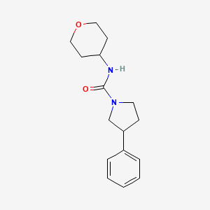 molecular formula C16H22N2O2 B2855531 N-(oxan-4-yl)-3-phenylpyrrolidine-1-carboxamide CAS No. 2034340-58-2