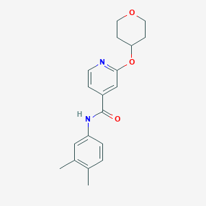 molecular formula C19H22N2O3 B2855536 N-(3,4-dimethylphenyl)-2-(oxan-4-yloxy)pyridine-4-carboxamide CAS No. 2034276-83-8