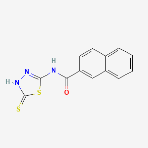 molecular formula C13H9N3OS2 B2855540 N-(2-sulfanylidene-3H-1,3,4-thiadiazol-5-yl)naphthalene-2-carboxamide CAS No. 391864-11-2