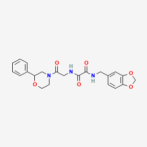 molecular formula C22H23N3O6 B2855591 N-[(2H-1,3-benzodioxol-5-yl)methyl]-N'-[2-oxo-2-(2-phenylmorpholin-4-yl)ethyl]ethanediamide CAS No. 954036-73-8