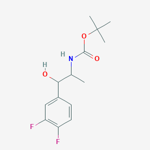 molecular formula C14H19F2NO3 B2855595 tert-butyl N-[1-(3,4-difluorophenyl)-1-hydroxypropan-2-yl]carbamate CAS No. 1797844-60-0
