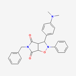 molecular formula C26H25N3O3 B2855598 5-benzyl-3-(4-(dimethylamino)phenyl)-2-phenyldihydro-2H-pyrrolo[3,4-d]isoxazole-4,6(5H,6aH)-dione CAS No. 308101-48-6