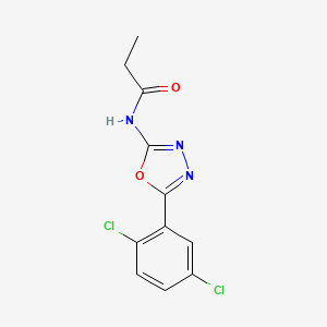 molecular formula C11H9Cl2N3O2 B2855599 N-[5-(2,5-dichlorophenyl)-1,3,4-oxadiazol-2-yl]propanamide CAS No. 891138-11-7