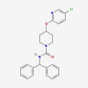 molecular formula C24H24ClN3O2 B2855600 N-benzhydryl-4-((5-chloropyridin-2-yl)oxy)piperidine-1-carboxamide CAS No. 1448056-75-4