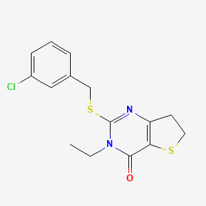2-[(3-Chlorophenyl)methylsulfanyl]-3-ethyl-6,7-dihydrothieno[3,2-d]pyrimidin-4-one