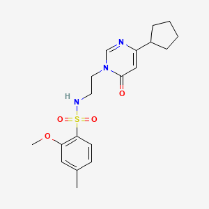 N-(2-(4-cyclopentyl-6-oxopyrimidin-1(6H)-yl)ethyl)-2-methoxy-4-methylbenzenesulfonamide