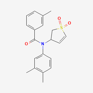 molecular formula C20H21NO3S B2855631 N-(3,4-DIMETHYLPHENYL)-N-(1,1-DIOXIDO-2,3-DIHYDRO-3-THIOPHENYL)-3-METHYLBENZAMIDE CAS No. 863021-72-1