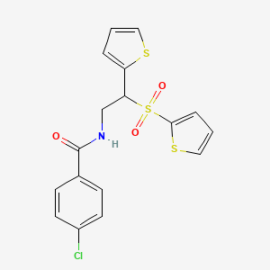 4-chloro-N-[2-(2-thienyl)-2-(2-thienylsulfonyl)ethyl]benzamide