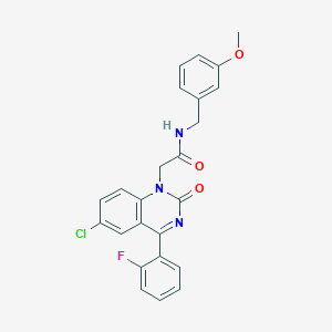 2-(6-chloro-4-(2-fluorophenyl)-2-oxoquinazolin-1(2H)-yl)-N-(3-methoxybenzyl)acetamide