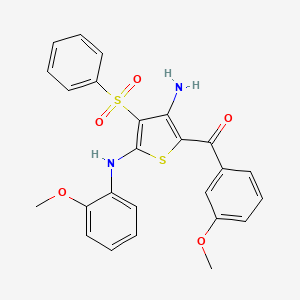 (3-Amino-5-((2-methoxyphenyl)amino)-4-(phenylsulfonyl)thiophen-2-yl)(3-methoxyphenyl)methanone