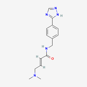 molecular formula C15H19N5O B2855641 (E)-4-(Dimethylamino)-N-[[4-(1H-1,2,4-triazol-5-yl)phenyl]methyl]but-2-enamide CAS No. 2411337-79-4