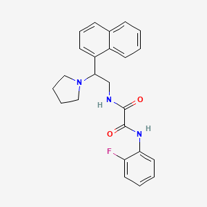 molecular formula C24H24FN3O2 B2855663 N'-(2-fluorophenyl)-N-[2-(naphthalen-1-yl)-2-(pyrrolidin-1-yl)ethyl]ethanediamide CAS No. 941872-05-5