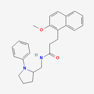 B2855697 3-(2-methoxynaphthalen-1-yl)-N-[(1-phenylpyrrolidin-2-yl)methyl]propanamide CAS No. 1797703-98-0