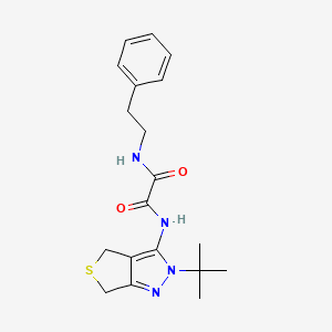 molecular formula C19H24N4O2S B2855700 N-{2-tert-butyl-2H,4H,6H-thieno[3,4-c]pyrazol-3-yl}-N'-(2-phenylethyl)ethanediamide CAS No. 899952-64-8