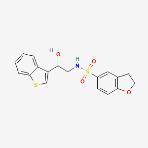 molecular formula C18H17NO4S2 B2855733 N-[2-(1-benzothiophen-3-yl)-2-hydroxyethyl]-2,3-dihydro-1-benzofuran-5-sulfonamide CAS No. 2034257-63-9