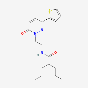 molecular formula C18H25N3O2S B2855737 N-(2-(6-oxo-3-(thiophen-2-yl)pyridazin-1(6H)-yl)ethyl)-2-propylpentanamide CAS No. 946239-51-6