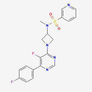molecular formula C19H17F2N5O2S B2855745 N-{1-[5-fluoro-6-(4-fluorophenyl)pyrimidin-4-yl]azetidin-3-yl}-N-methylpyridine-3-sulfonamide CAS No. 2380192-26-5