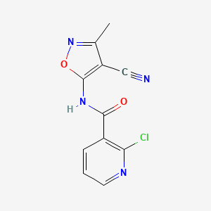 molecular formula C11H7ClN4O2 B2855751 2-Chloro-N-(4-cyano-3-methylisoxazol-5-YL)nicotinamide CAS No. 478043-92-4