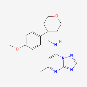 molecular formula C19H23N5O2 B2855752 N-{[4-(4-methoxyphenyl)oxan-4-yl]methyl}-5-methyl-[1,2,4]triazolo[1,5-a]pyrimidin-7-amine CAS No. 2380083-45-2