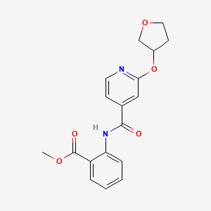 molecular formula C18H18N2O5 B2855763 methyl 2-[2-(oxolan-3-yloxy)pyridine-4-amido]benzoate CAS No. 1903011-73-3