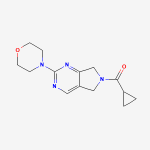 molecular formula C14H18N4O2 B2855764 4-{6-cyclopropanecarbonyl-5H,6H,7H-pyrrolo[3,4-d]pyrimidin-2-yl}morpholine CAS No. 2034231-33-7