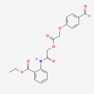 molecular formula C20H19NO7 B2855838 Ethyl 2-[[2-[2-(4-formylphenoxy)acetyl]oxyacetyl]amino]benzoate CAS No. 926410-37-9