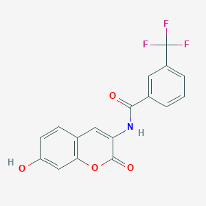 molecular formula C17H10F3NO4 B2855885 N-(7-hydroxy-2-oxochromen-3-yl)-3-(trifluoromethyl)benzamide CAS No. 338785-07-2