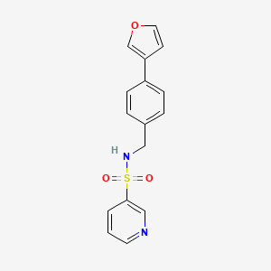 molecular formula C16H14N2O3S B2855942 N-(4-(furan-3-yl)benzyl)pyridine-3-sulfonamide CAS No. 2034556-48-2