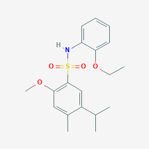 molecular formula C19H25NO4S B2855948 N-(2-ethoxyphenyl)-2-methoxy-4-methyl-5-(propan-2-yl)benzene-1-sulfonamide CAS No. 1018159-36-8