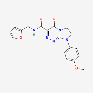 molecular formula C18H17N5O4 B2855957 N-(furan-2-ylmethyl)-8-(4-methoxyphenyl)-4-oxo-4,6,7,8-tetrahydroimidazo[2,1-c][1,2,4]triazine-3-carboxamide CAS No. 946311-39-3