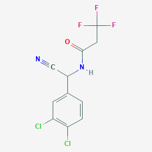 molecular formula C11H7Cl2F3N2O B2855989 N-[cyano(3,4-dichlorophenyl)methyl]-3,3,3-trifluoropropanamide CAS No. 1423247-41-9