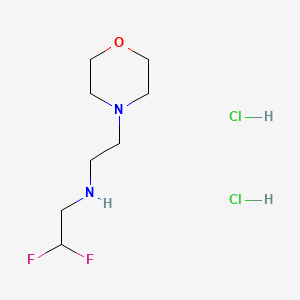 molecular formula C8H18Cl2F2N2O B2856016 N-(2,2-Difluoroethyl)-N-(2-morpholin-4-ylethyl)amine dihydrochloride CAS No. 1431966-58-3