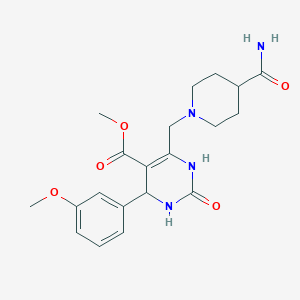 molecular formula C20H26N4O5 B2856020 Methyl 6-[(4-carbamoylpiperidin-1-yl)methyl]-4-(3-methoxyphenyl)-2-oxo-1,2,3,4-tetrahydropyrimidine-5-carboxylate CAS No. 1252929-64-8