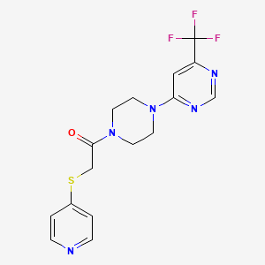 2-(Pyridin-4-ylthio)-1-(4-(6-(trifluoromethyl)pyrimidin-4-yl)piperazin-1-yl)ethanone