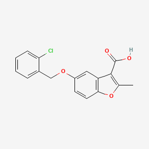 molecular formula C17H13ClO4 B2856166 5-[(2-Chlorophenyl)methoxy]-2-methyl-1-benzofuran-3-carboxylic acid CAS No. 300674-22-0
