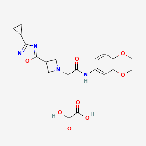 2-(3-(3-cyclopropyl-1,2,4-oxadiazol-5-yl)azetidin-1-yl)-N-(2,3-dihydrobenzo[b][1,4]dioxin-6-yl)acetamide oxalate