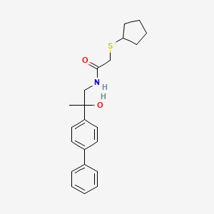 N-(2-([1,1'-biphenyl]-4-yl)-2-hydroxypropyl)-2-(cyclopentylthio)acetamide
