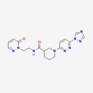 B2856178 1-(6-(1H-1,2,4-triazol-1-yl)pyridazin-3-yl)-N-(2-(6-oxopyridazin-1(6H)-yl)ethyl)piperidine-3-carboxamide CAS No. 1797696-49-1