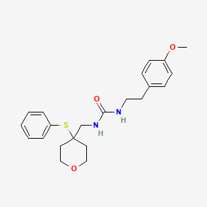 1-(4-methoxyphenethyl)-3-((4-(phenylthio)tetrahydro-2H-pyran-4-yl)methyl)urea