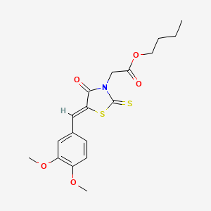 butyl 2-[(5Z)-5-[(3,4-dimethoxyphenyl)methylidene]-4-oxo-2-sulfanylidene-1,3-thiazolidin-3-yl]acetate