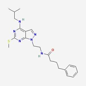 N-(2-(4-(isobutylamino)-6-(methylthio)-1H-pyrazolo[3,4-d]pyrimidin-1-yl)ethyl)-4-phenylbutanamide