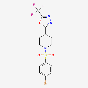 2-(1-((4-Bromophenyl)sulfonyl)piperidin-4-yl)-5-(trifluoromethyl)-1,3,4-oxadiazole