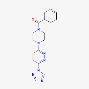 (4-(6-(1H-1,2,4-triazol-1-yl)pyridazin-3-yl)piperazin-1-yl)(cyclohex-3-en-1-yl)methanone