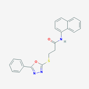 molecular formula C21H17N3O2S B285623 N-(1-naphthyl)-3-[(5-phenyl-1,3,4-oxadiazol-2-yl)sulfanyl]propanamide 