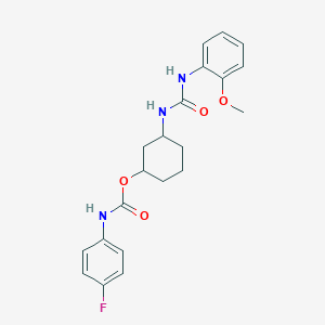 molecular formula C21H24FN3O4 B2856232 3-(3-(2-Methoxyphenyl)ureido)cyclohexyl (4-fluorophenyl)carbamate CAS No. 1351646-97-3